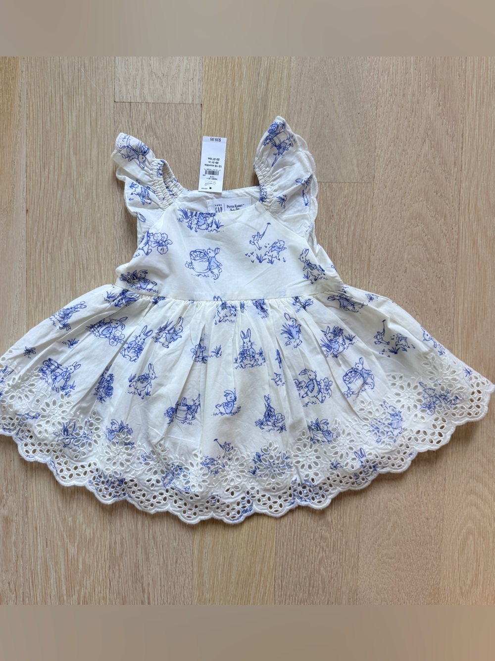 GAP Peter Rabbit White & Blue Dress with Bloomers - Size 12-18 Months - NWT